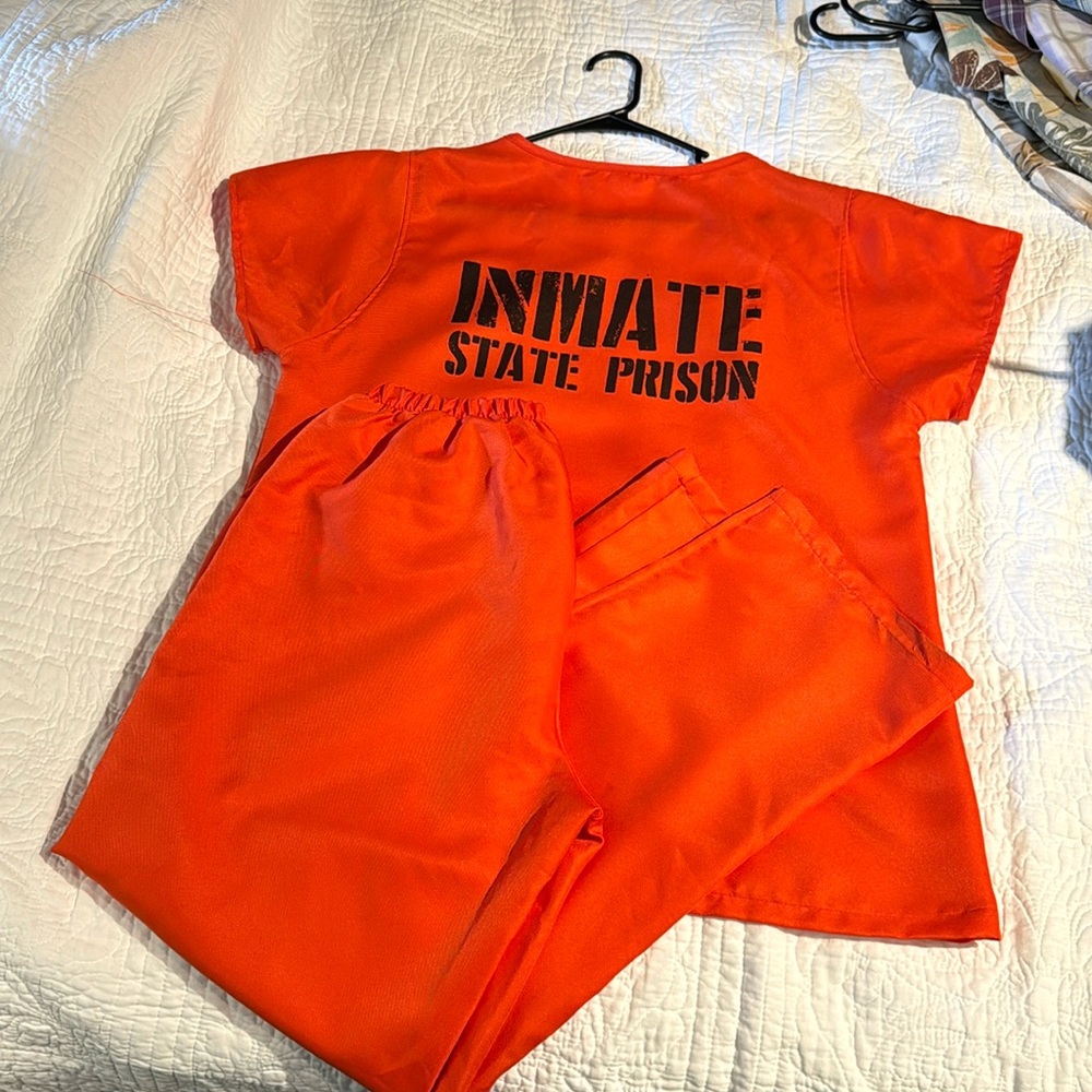 Halloween costume orange jumpsuit